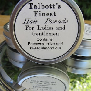 Handmade 2 oz unscented hair pomade for ladies and gentlemen