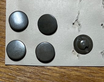 Vegetable ivory buttons - dark olive green.  Set of 5.