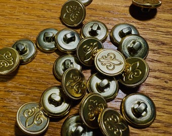 Fleur de Lis brass buttons