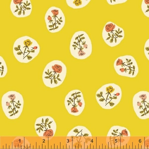 Small roses in yellow from the Tiger Lily collection by Heather Ross