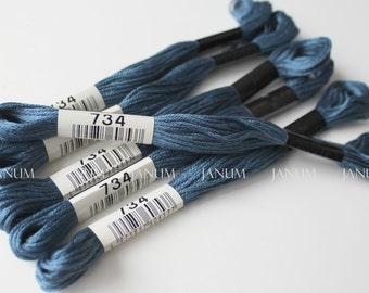 India ink 734 Lecien Cosmo Embroidery thread 6 strand - No.25 floss - 8m