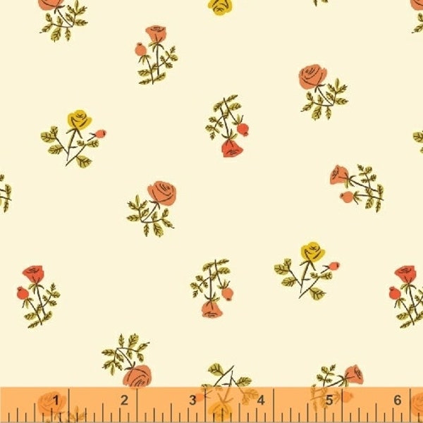 small roses in cream from the Tiger Lily collection by Heather Ross