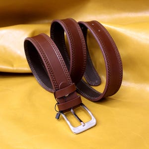 Leather Belt in multiple colors, Handmade, Classic Casual Leather Belt, Full Leather