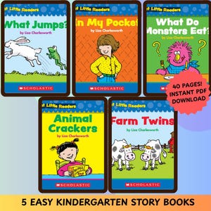 First Little Readers Bundle B1 Learn to Read Book Set for Kids Beginner Guided with Simple Text Activities Preschool Classroom (Digital PDF)