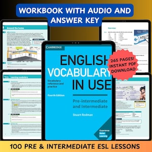Cambridge English Vocabulary In Use 100 Units Book B1 ESL Self-Study Classroom Practice Pre-Intermediate to Intermediate Level (Digital PDF)