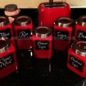 Kitchen Canister Labels - Kitchen Accessory -  Vinyl Wall Art - Lettering