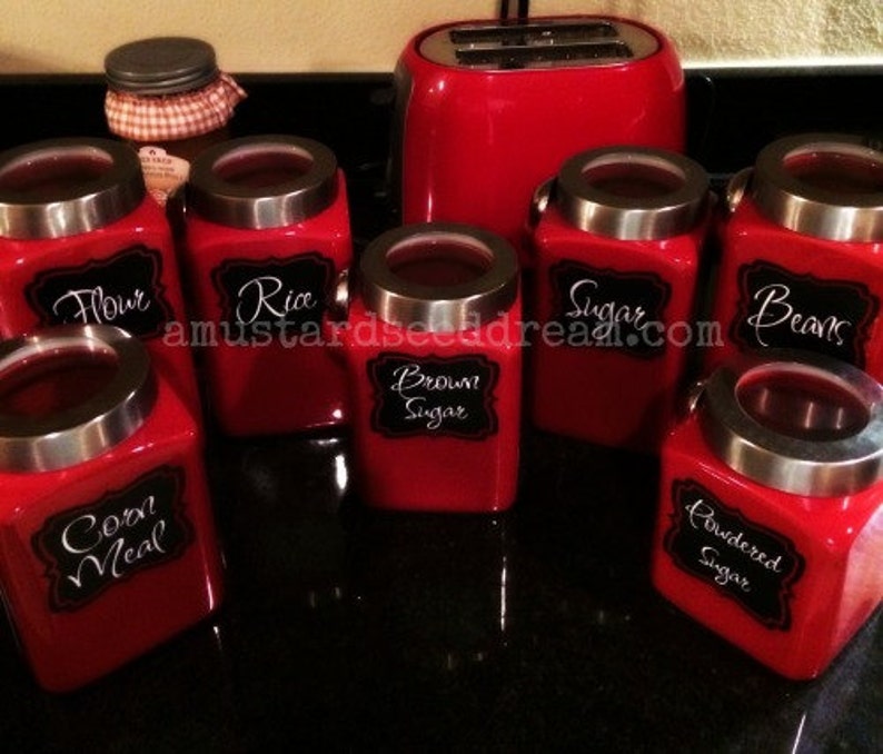 Kitchen Canister Labels Kitchen Accessory Vinyl Wall Art Etsy