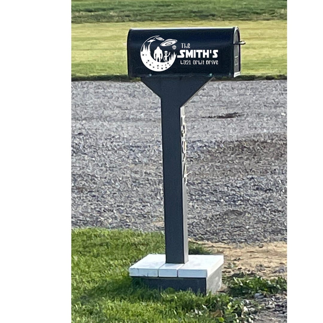 Personalized Alien and Bigfoot Mailbox Decal: Sasquatch ...