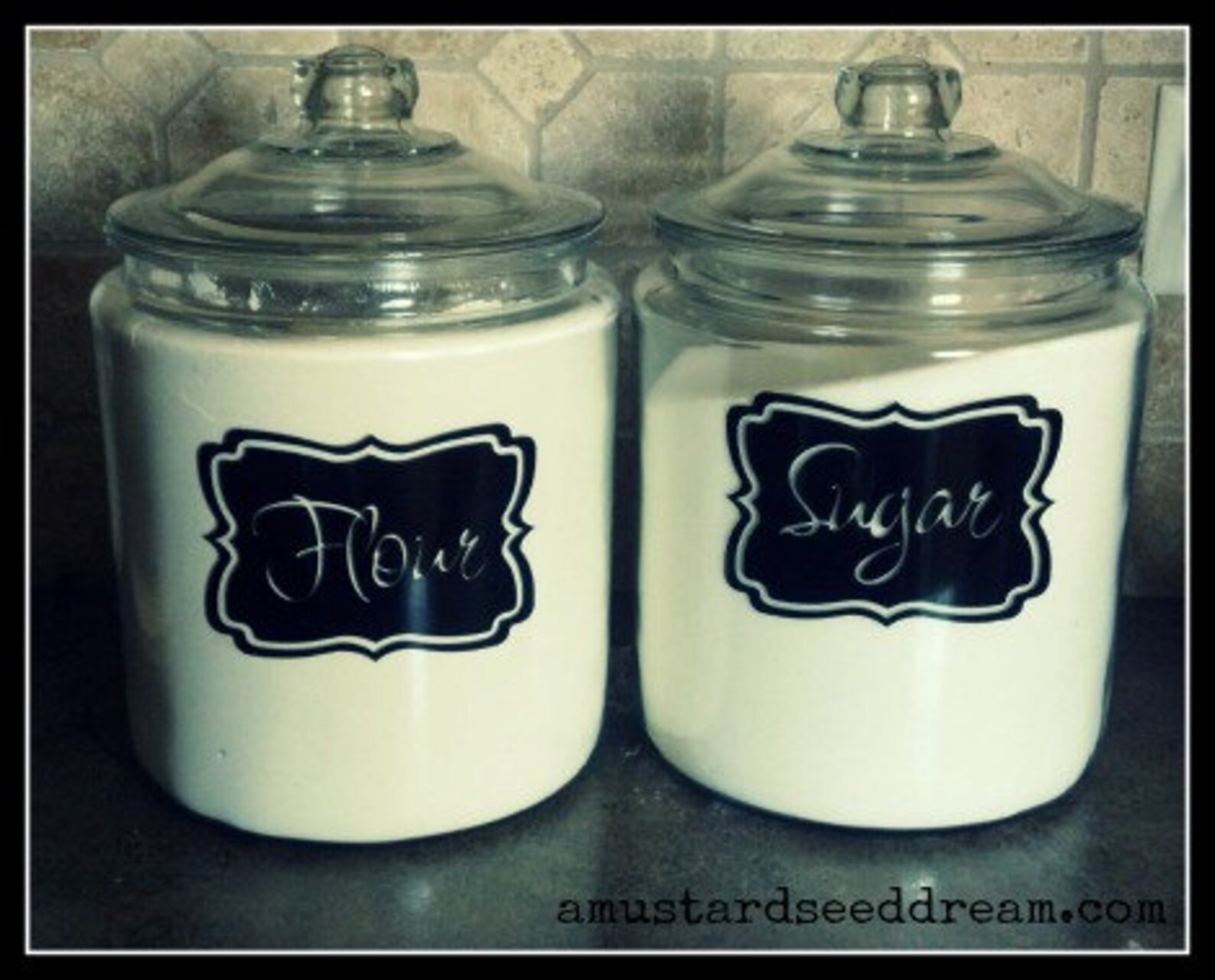 Kitchen Canister Labels Kitchen Accessory Vinyl Wall Art Etsy