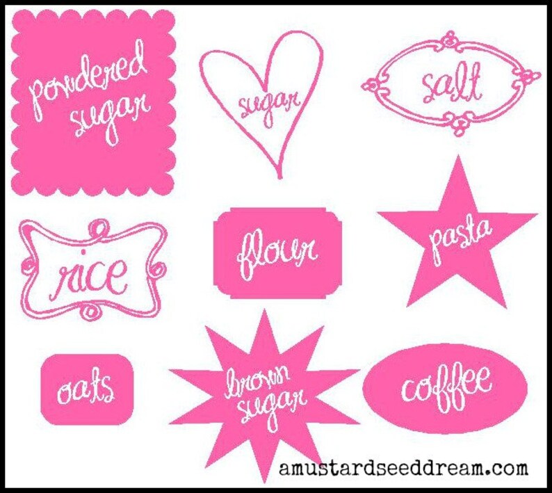 Decorative Canister Labels Kitchen Accessory Vinyl Wall Etsy