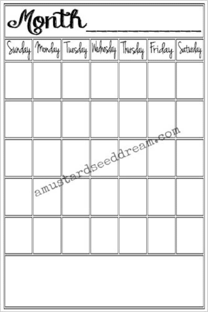 Dry Erase Calendar Vinyl Wall Art Graphics Lettering Etsy