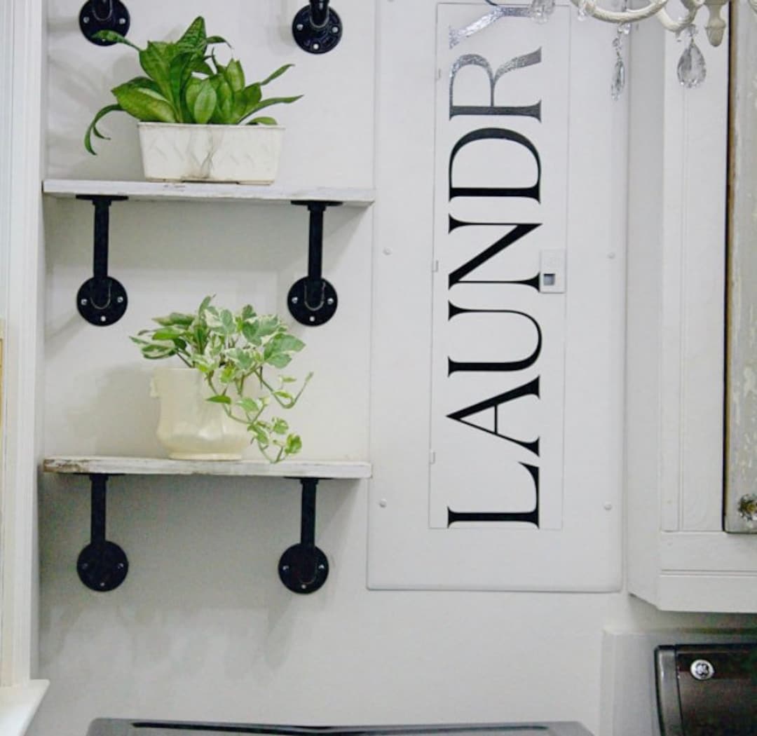 Vertical Laundry Door Sticker Decal Laundry Room Glass Door/window