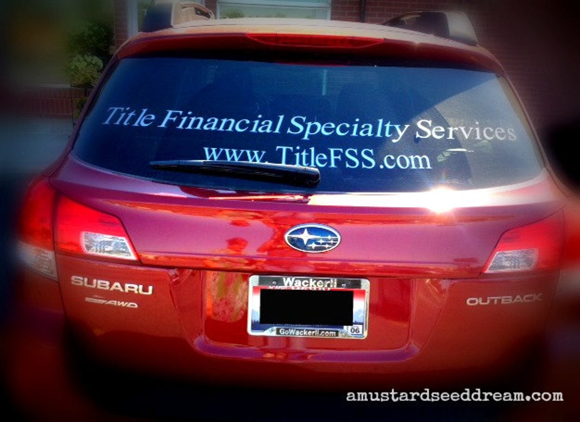 Vehicle Window Decal Vinyl Art Graphics Lettering Decals Etsy UK