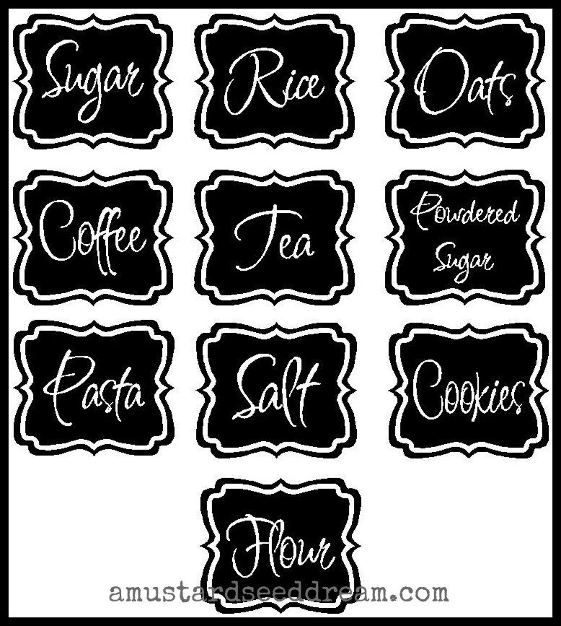 Kitchen Canister Labels Kitchen Accessory Vinyl Wall Art - Etsy