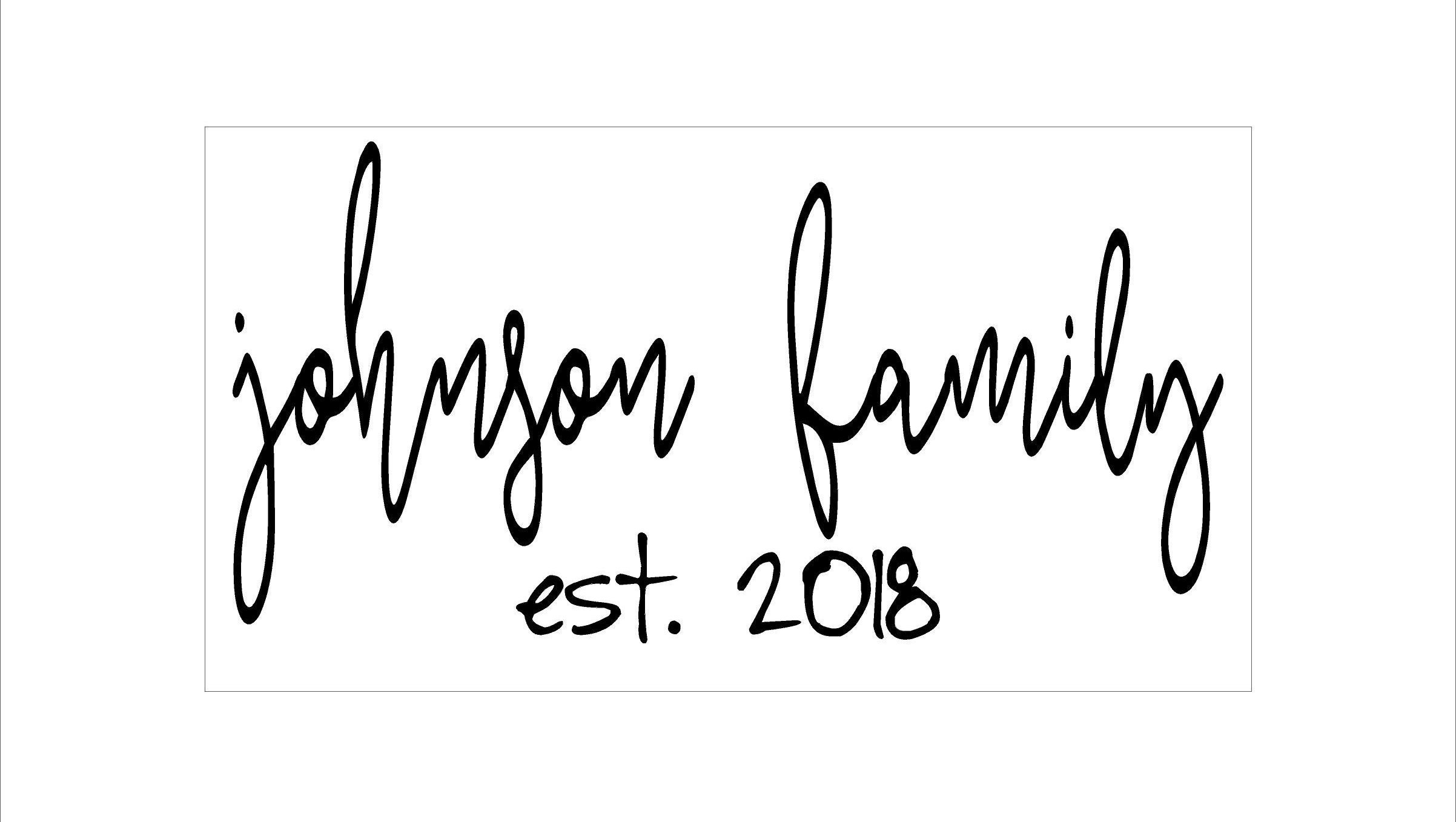 Personalized Last Name Sign Decal Vinyl Wall Art Graphics Etsy