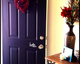 Hello Door Cling - Vinyl Wall Art, Graphics, Lettering, Decals, Stickers