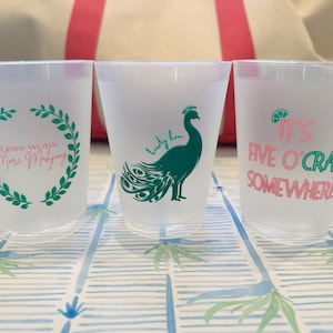 REUSABLE FROST FLEX 16 oz Mahjong cups. Set of 10 bild 1