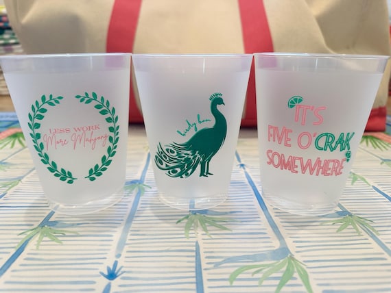 REUSABLE FROST FLEX 16 oz Mahjong cups. Set of 10