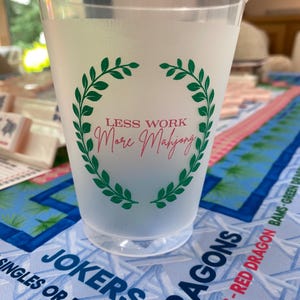 REUSABLE FROST FLEX 16 oz Mahjong cups. Set of 10 bild 3
