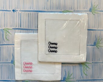 Cocktail Linen napkin - 'cheers'