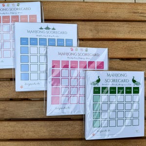 Small Mahjong score cards