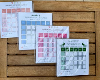 Mahjong score cards