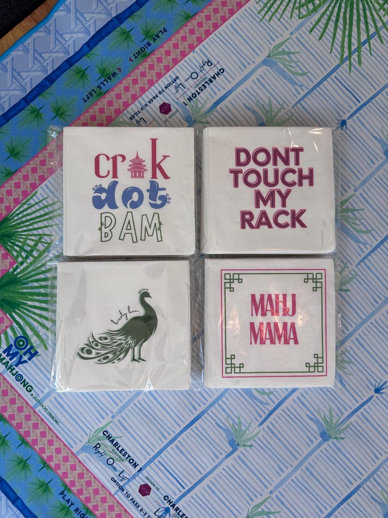 PeachyMahjongMerch Mahjong Napkins - Thumbnail 5