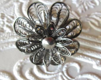 Wire Floral Silver Knob Sold Individually