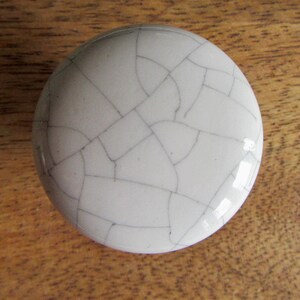 White Crackle Ceramic Knob Available Individually