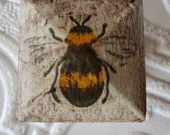 Square Bee Knob Cream Antiqued Accents for Drawers or Cabinets Available Individually