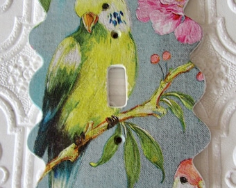 Bird Light Switch Cover Scallop Wood