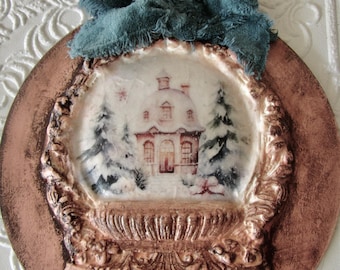 Globe House Ornament Antiqued