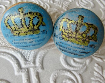 Blue Crown Wood Knobs Wider Screws than Standard