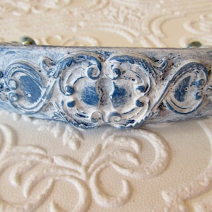 Cobalt Blue and White Keyhole Drawer Pull with  3" Centers