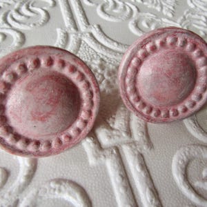 Set of Pink Aged Metal Knobs