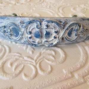 Cobalt Blue and White Drawer Pull with Keyhole Pattern, 3" Centers