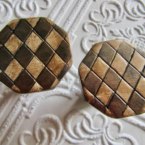 Glazed Black and White Checker Knobs Aged