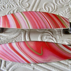Marble Striped Drawer Pulls, Pink, Orange, Gold, White Accents Set of 2