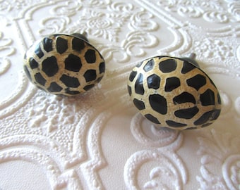 Set of 2 Animal Print Antiqued Knobs