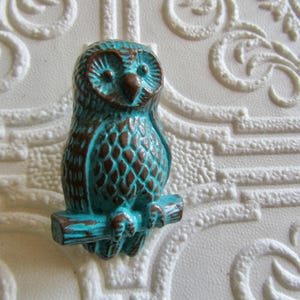 Turquoise Owl Knobs Pulls Hardware fun home accents