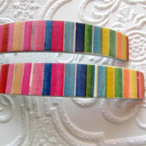 Set of 2 Colorful Striped Drawer Pulls, Rainbow Accents for Drawers or Cabinets
