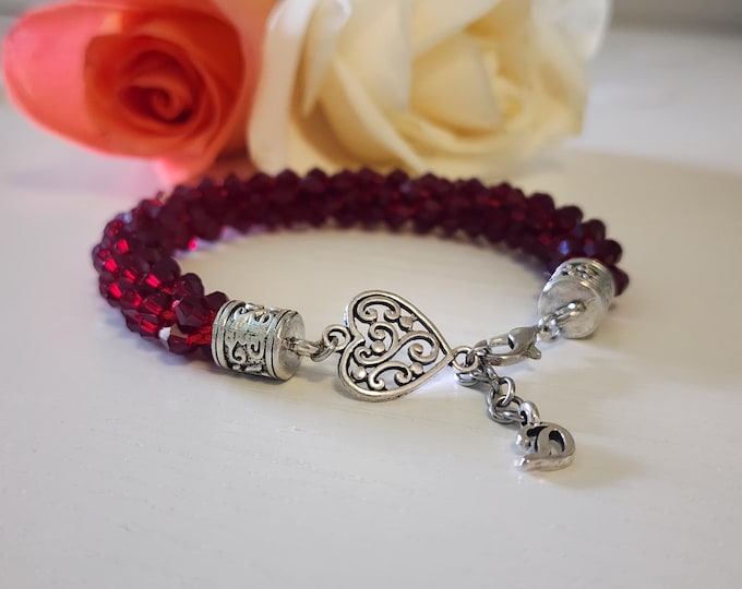 Woven Crystal Bracelet: Kumihimo Braided Jewelry, Adjustable