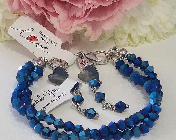 Crystal Jewelry Set – AB Glass Beaded Bracelet & Earrings, Multi-Strand Sparkling Jewelry, Glam Statement Gift for Her