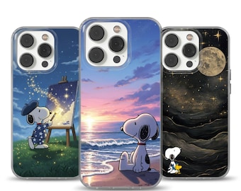 Snoopy Cartoon Dog Phone Case, Elegant Thin Gel Cover