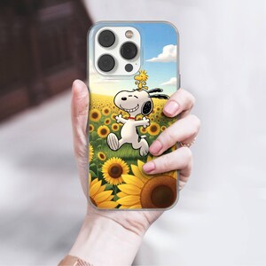 Funda para teléfono con diseño de perro Snoopy, cubierta de gel TPU 3
