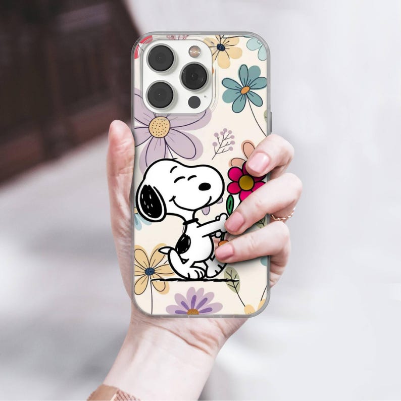 Funda para teléfono con diseño de perro Snoopy, cubierta de gel TPU 1
