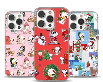 Christmas Snoopy Phone Case, Holiday Cartoon Dog Cover