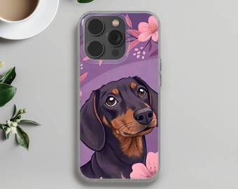 Dachshund Dog Phone Case: Floral Animal Design