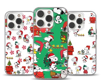 Christmas Snoopy Phone Case, Cartoon Dog TPU Cover