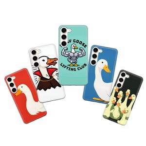 Funny goose  meme  Phone Case  Duck bird cover Cover for Samsung Galaxy S24 FE  S25 Edge  A71 iPhone Pro Max  16, 15, 14, 13,,  Pixel 9 Pro,